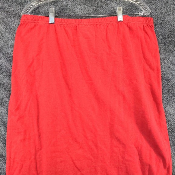 BC Sports Blue Cactus Women's Maxi Skirt Red Large Slit Vintage USA Linen - Picture 6 of 12
